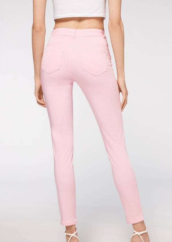 Pantalones Calzedonia Eco Light Push Up Denim Mujer Rosas | MX1464AP