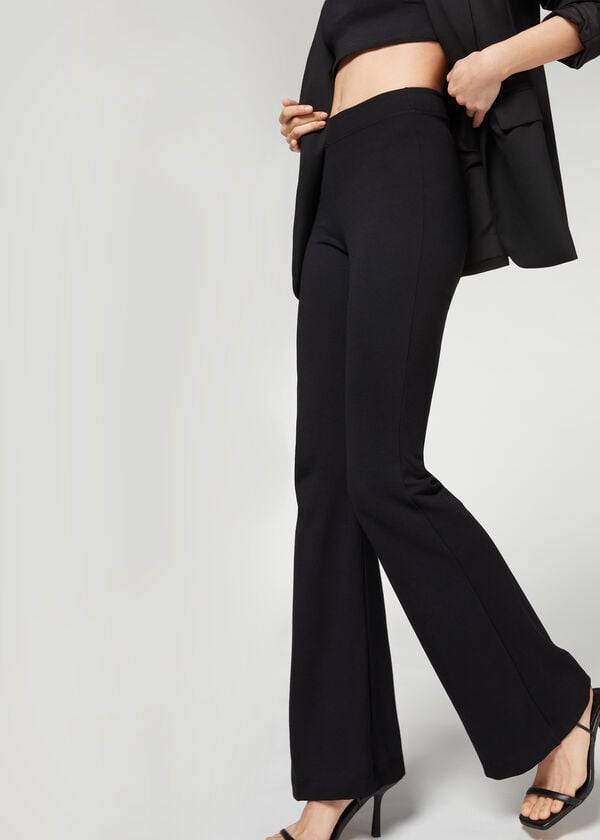 Pantalones Calzedonia Flared Mujer Negros | MX1461IS